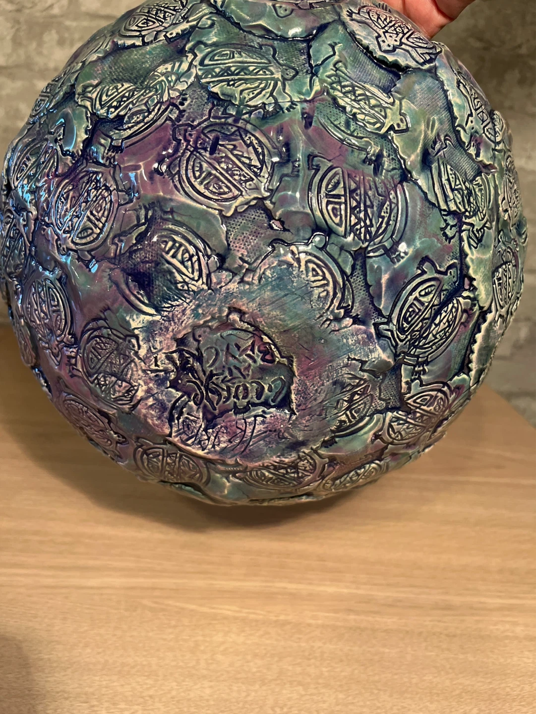 Decorative Ceramic Bowl - Teal/Purple - photo 3