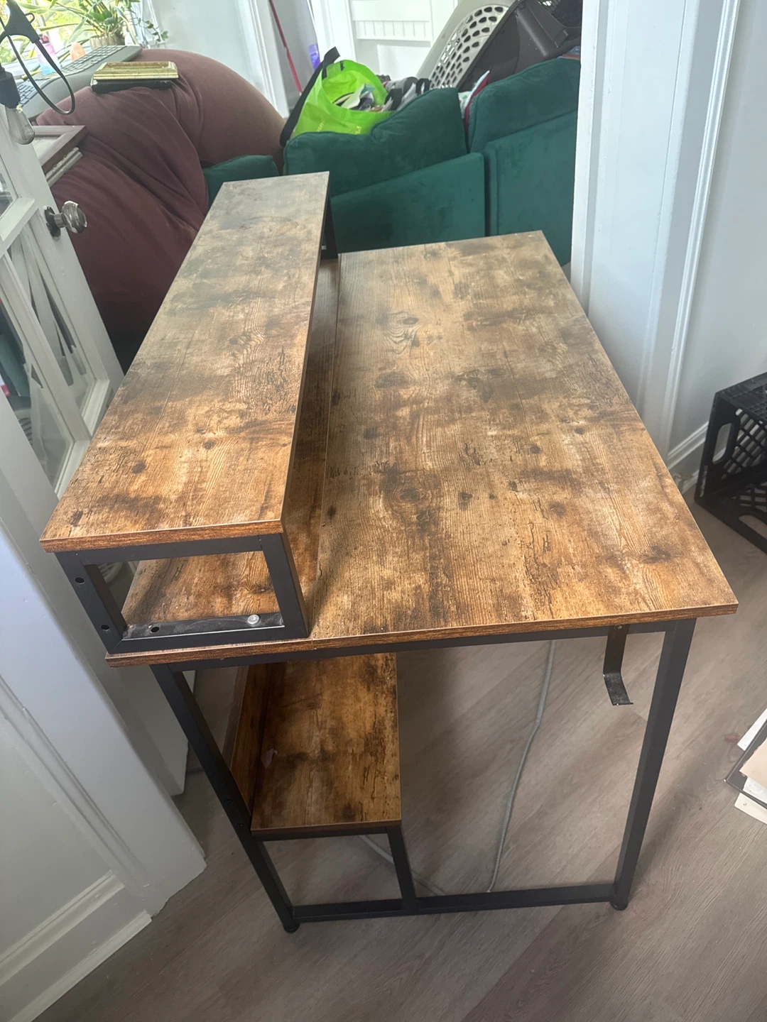 Computer Desk with Monitor Shelf - photo 2