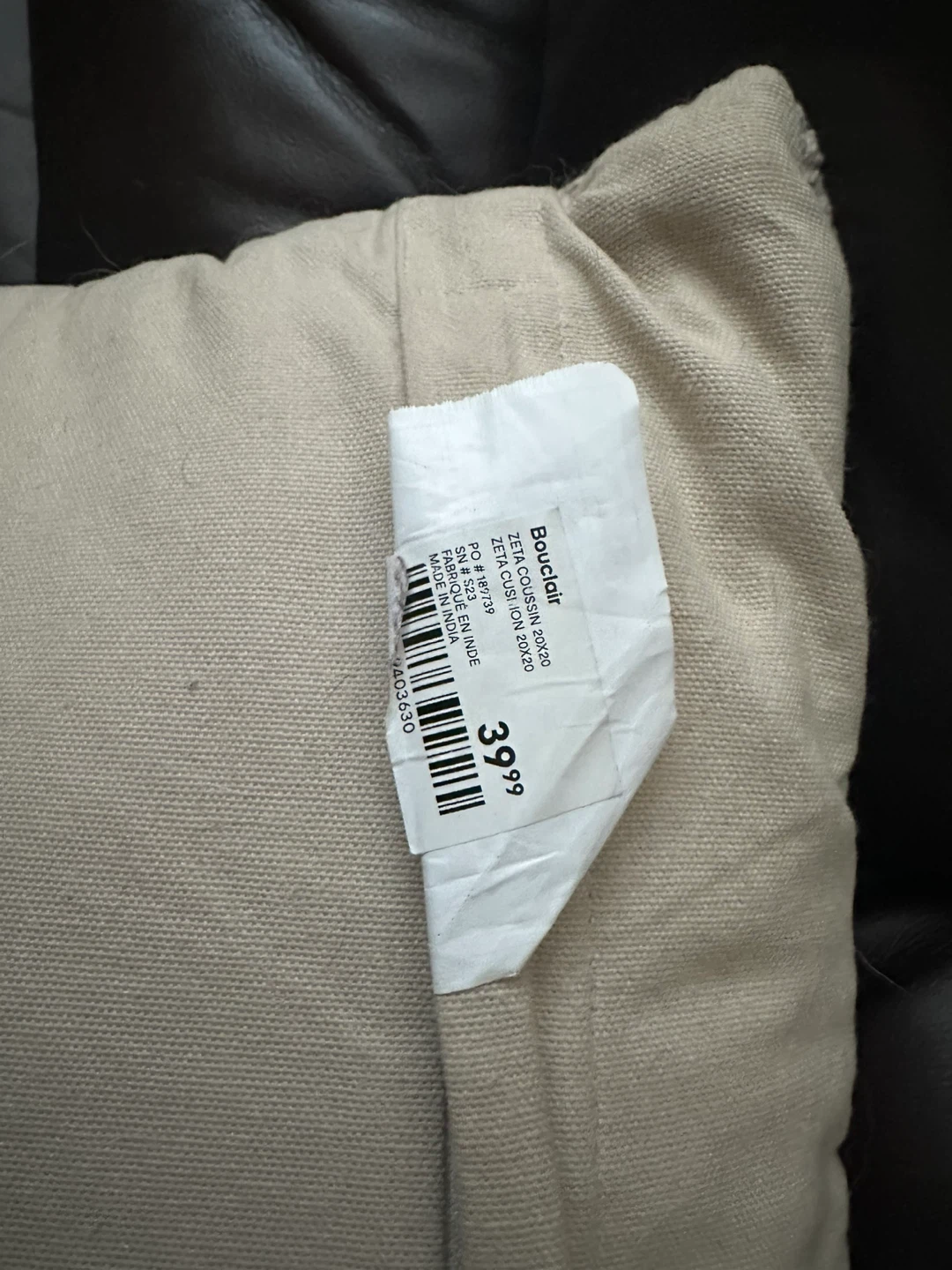 2 Bouclair 20”x20” cushions - photo 2