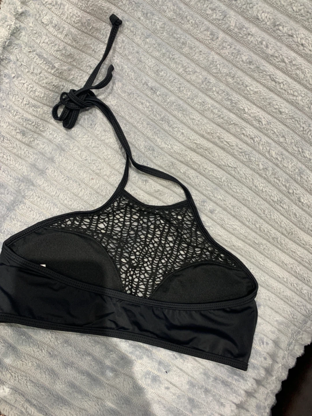 Reef Black Crochet Halter Bikini Top - photo 2