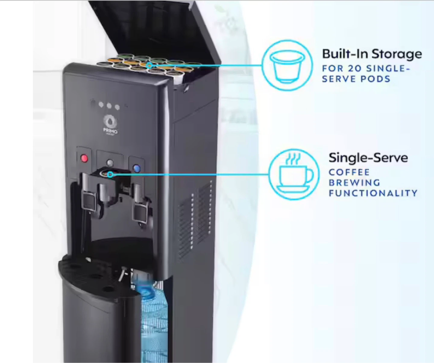 Primo Water Dispenser with Built-in Storage for 20 Pods - photo 3
