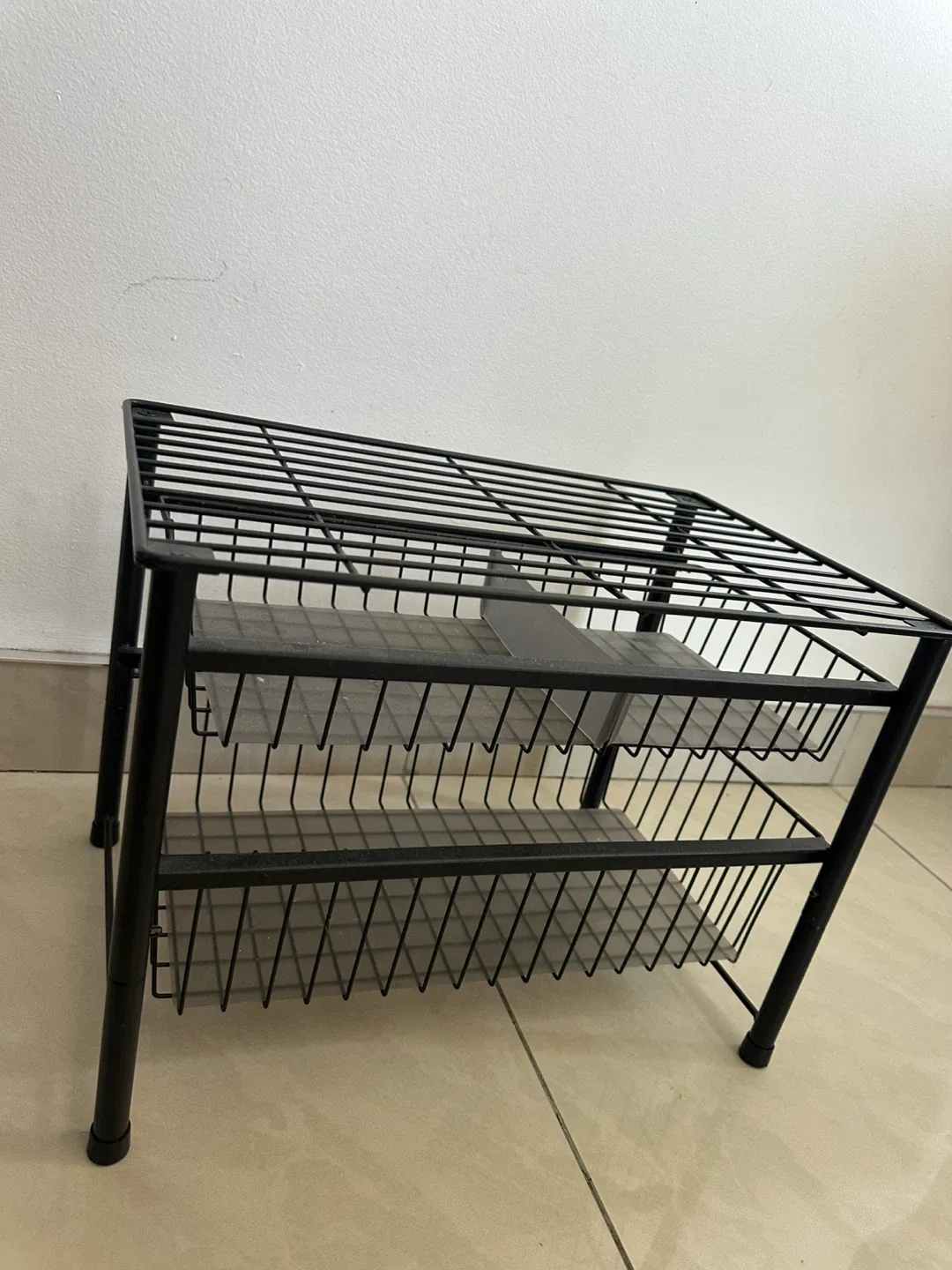 Étagère de rangement à 2 paniers, noir - photo 2