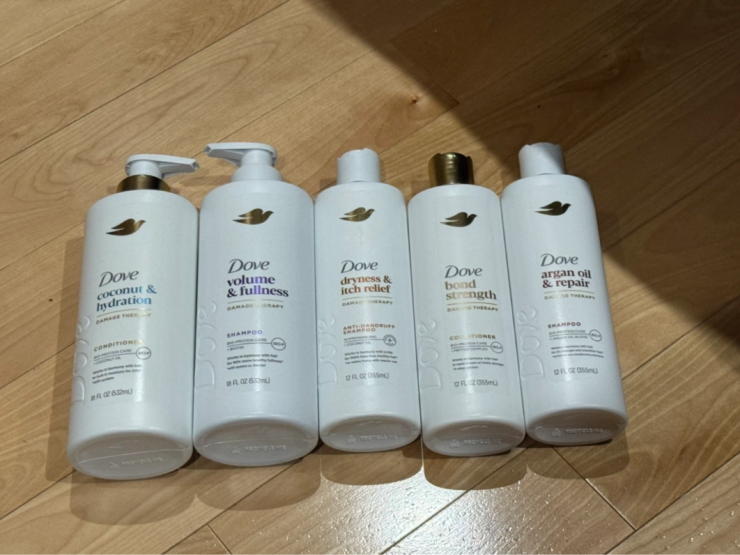 Dove shampoos and conditioner