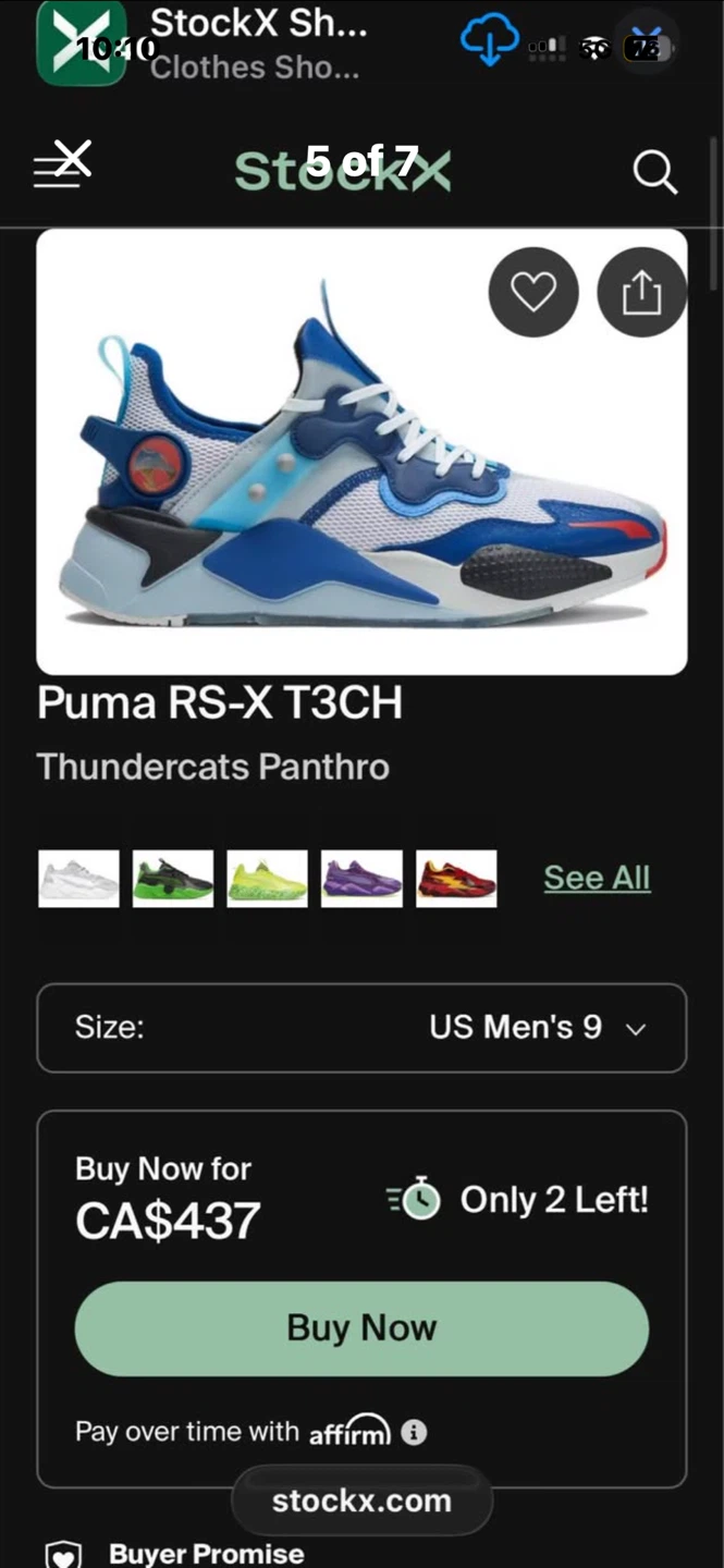 Puma RS-X T3CH ThunderCats Panthro Sneakers US Men's 9 - photo 5