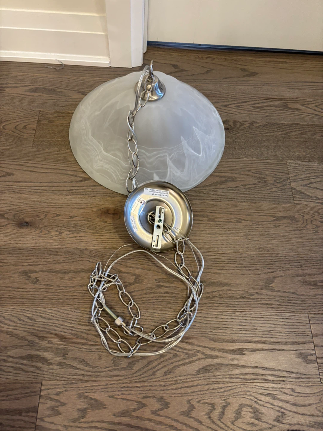 Satin Nickel Pendant Light with Frosted Glass Shade