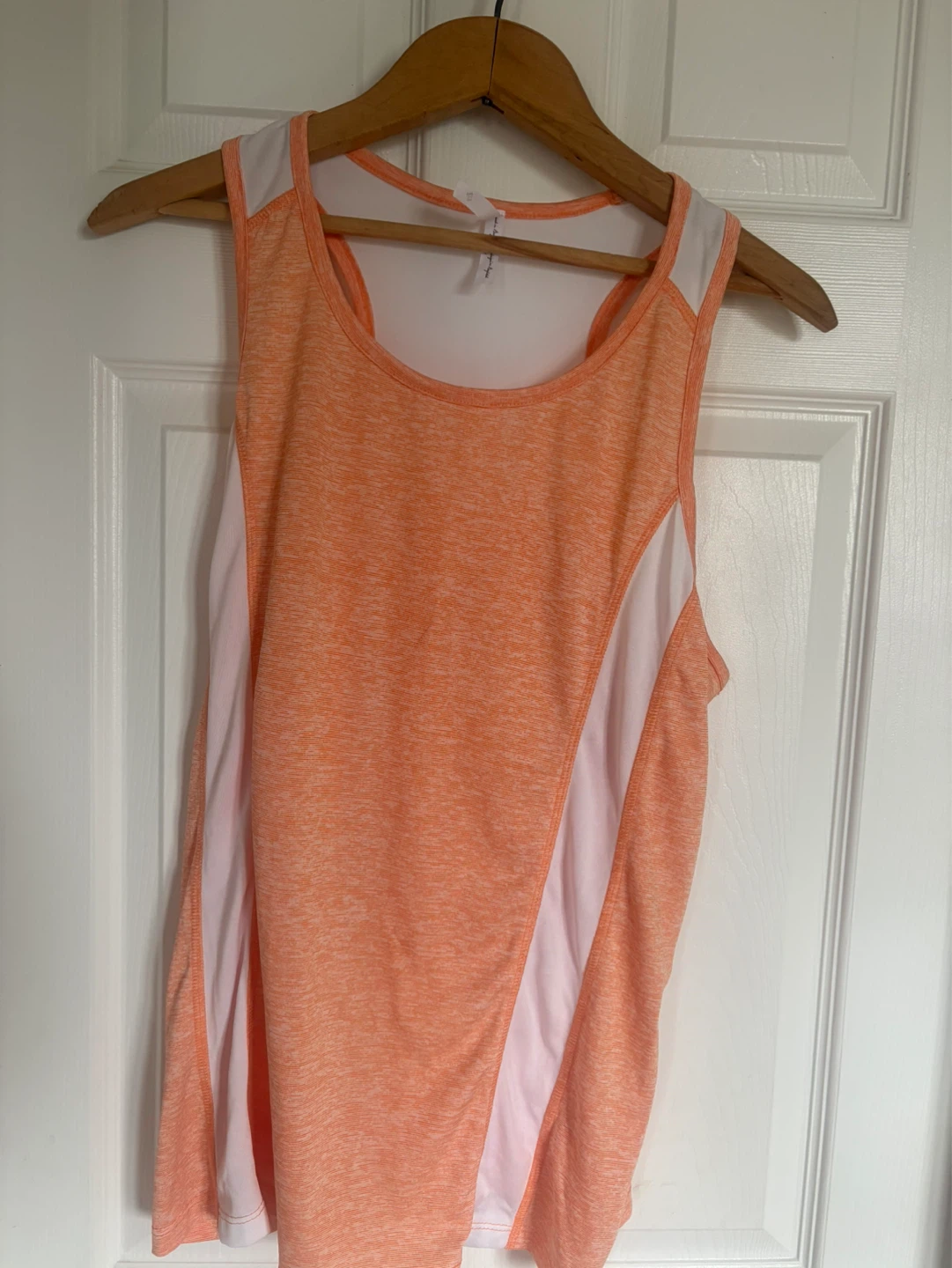 Athletic Tank Top - Orange & White large