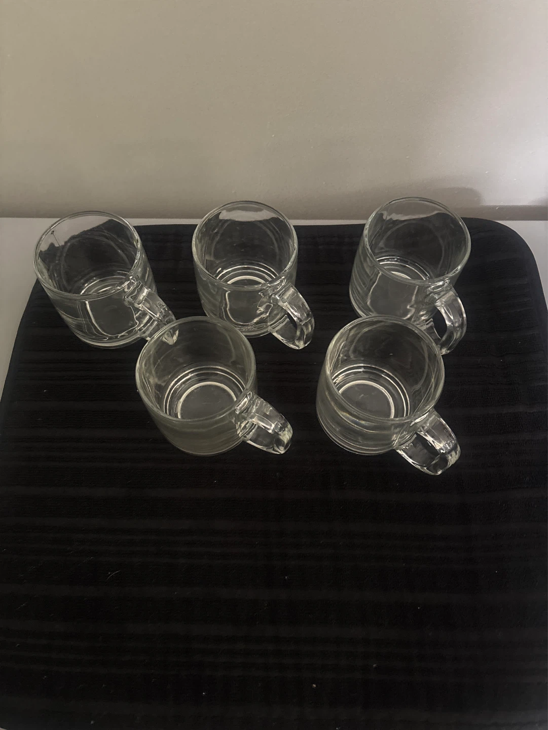 Set of 5 Clear Glass Cups/ Mugs - photo 2