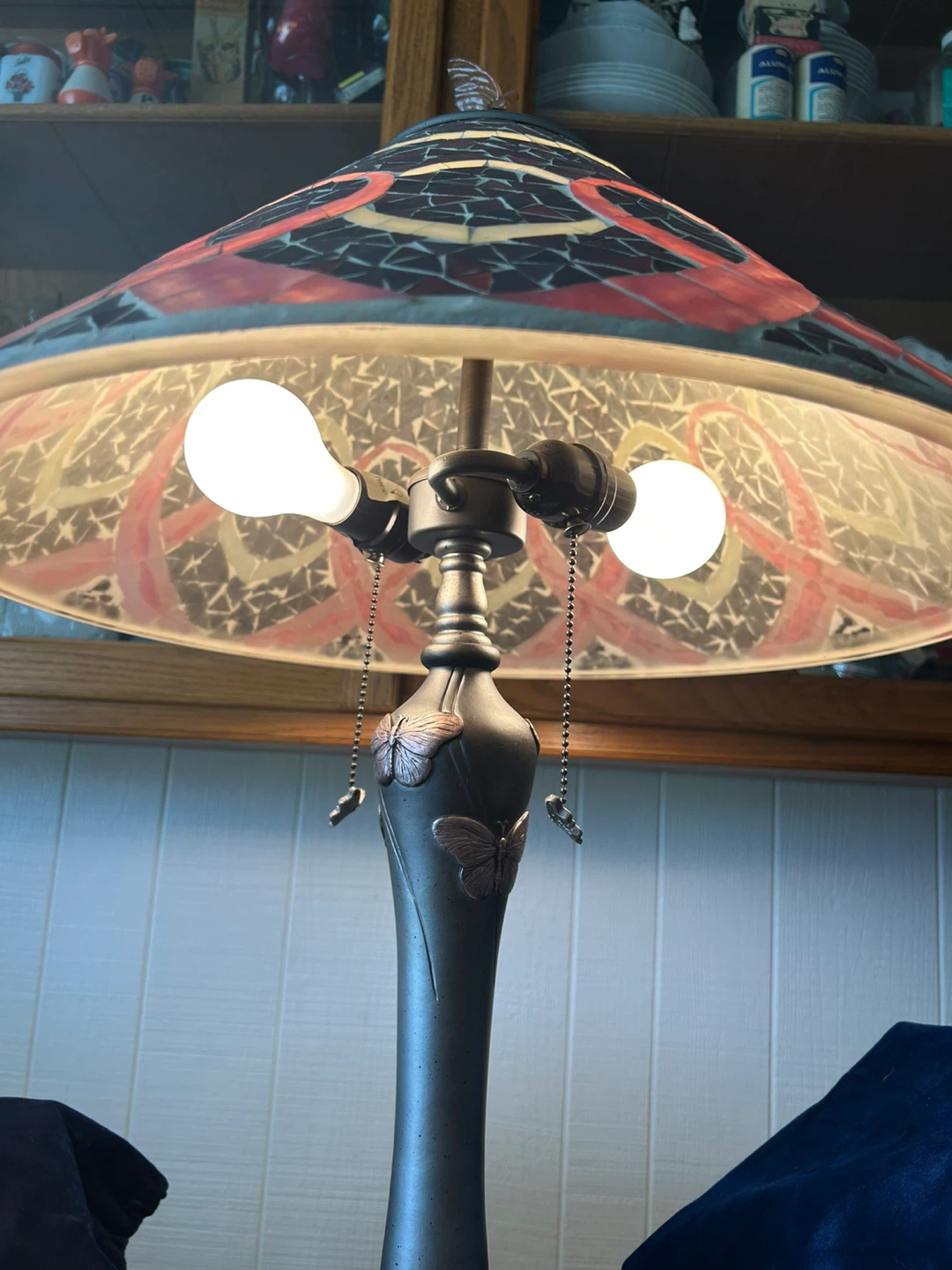 Colour Creations Mosaic Table Lamp with Butterfly Accents - photo 4