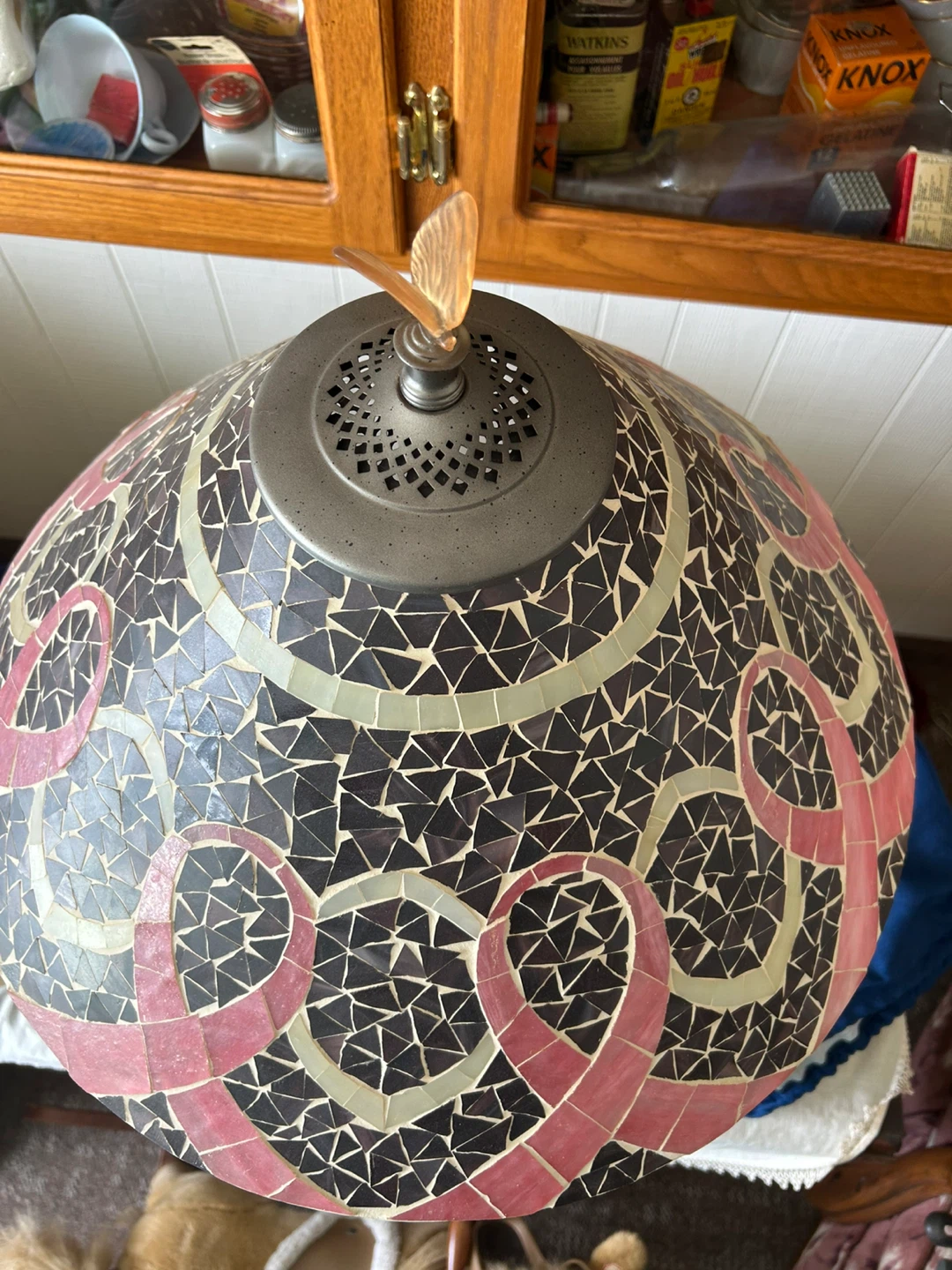 Colour Creations Mosaic Table Lamp with Butterfly Accents - photo 2