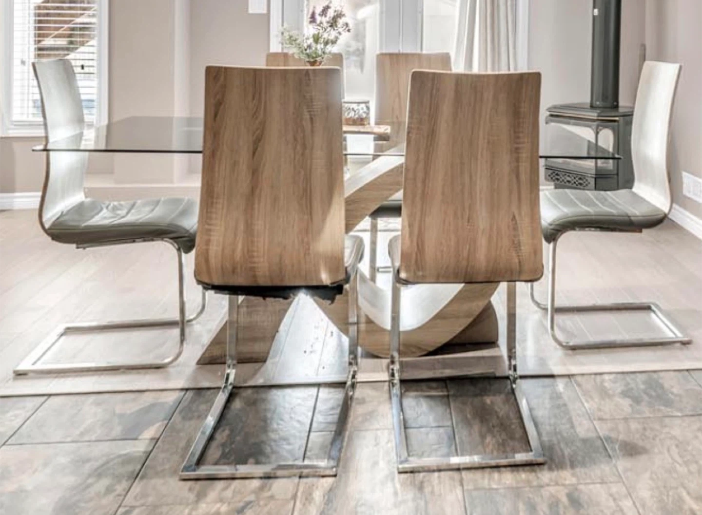 Modern Dining Table with 6 Chairs