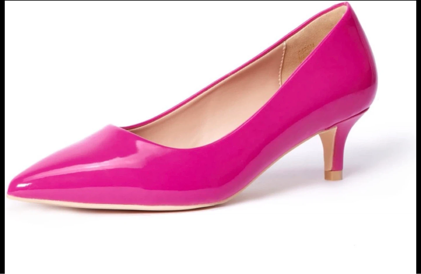 Women's Pink Patent Leather Kitten Heels - Size 7
