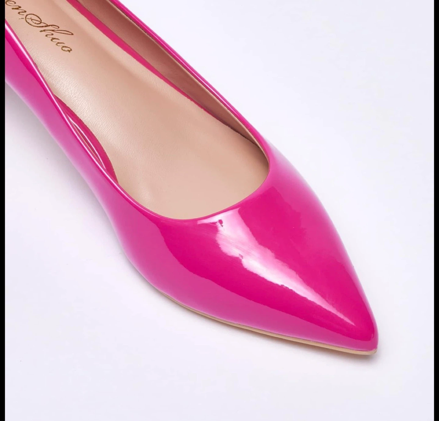 Women's Pink Patent Leather Kitten Heels - Size 7 - photo 2
