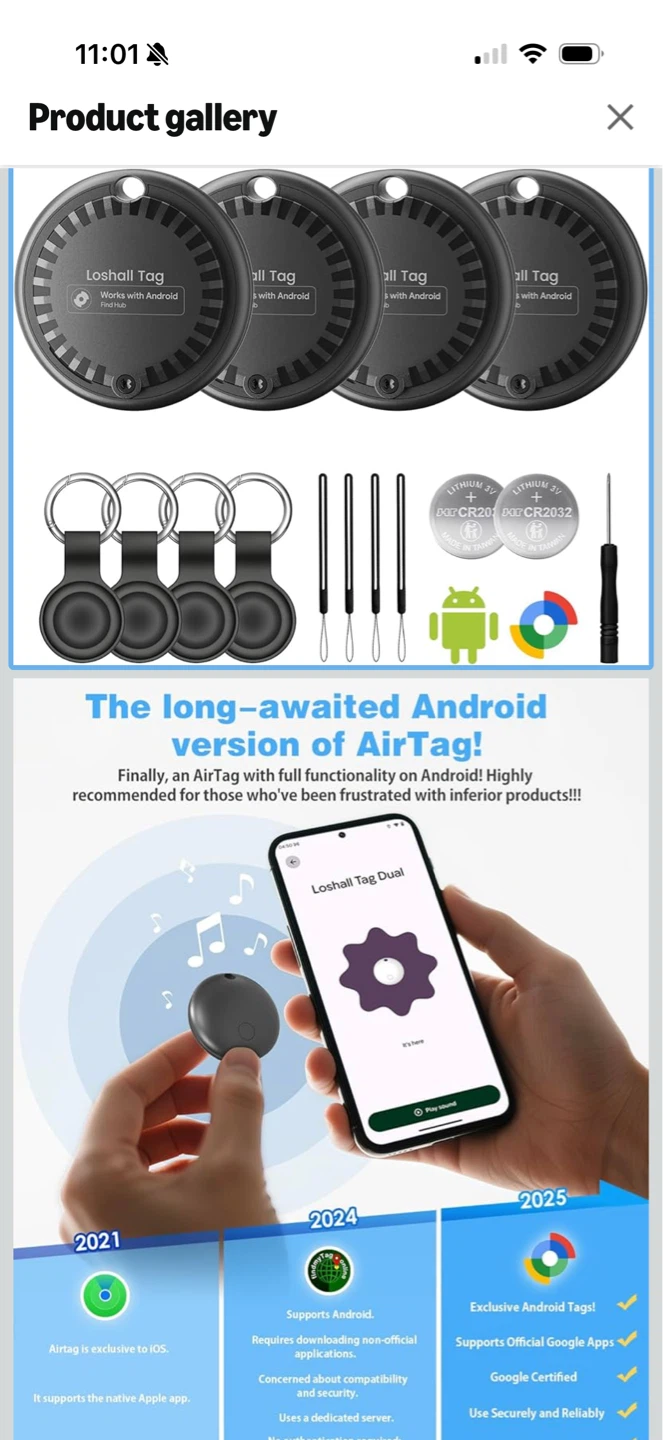 Brand New Air Tags-4 Pack for Android
