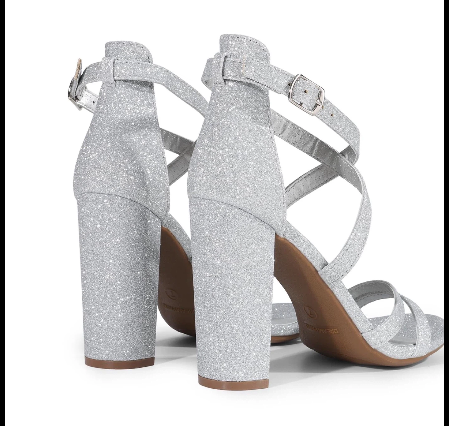 Dream Pairs Silver Glitter Block Heel Sandals - photo 3