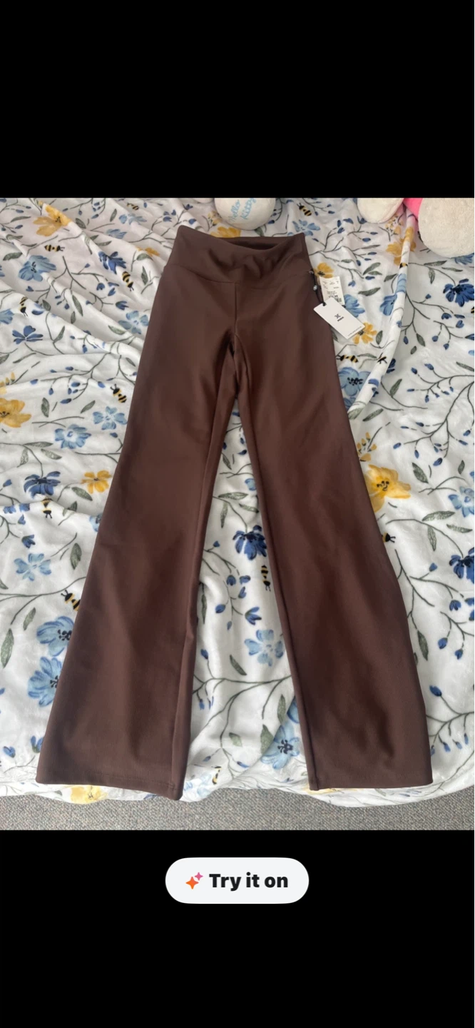 Brown Ribbed Flare Pants - photo 2