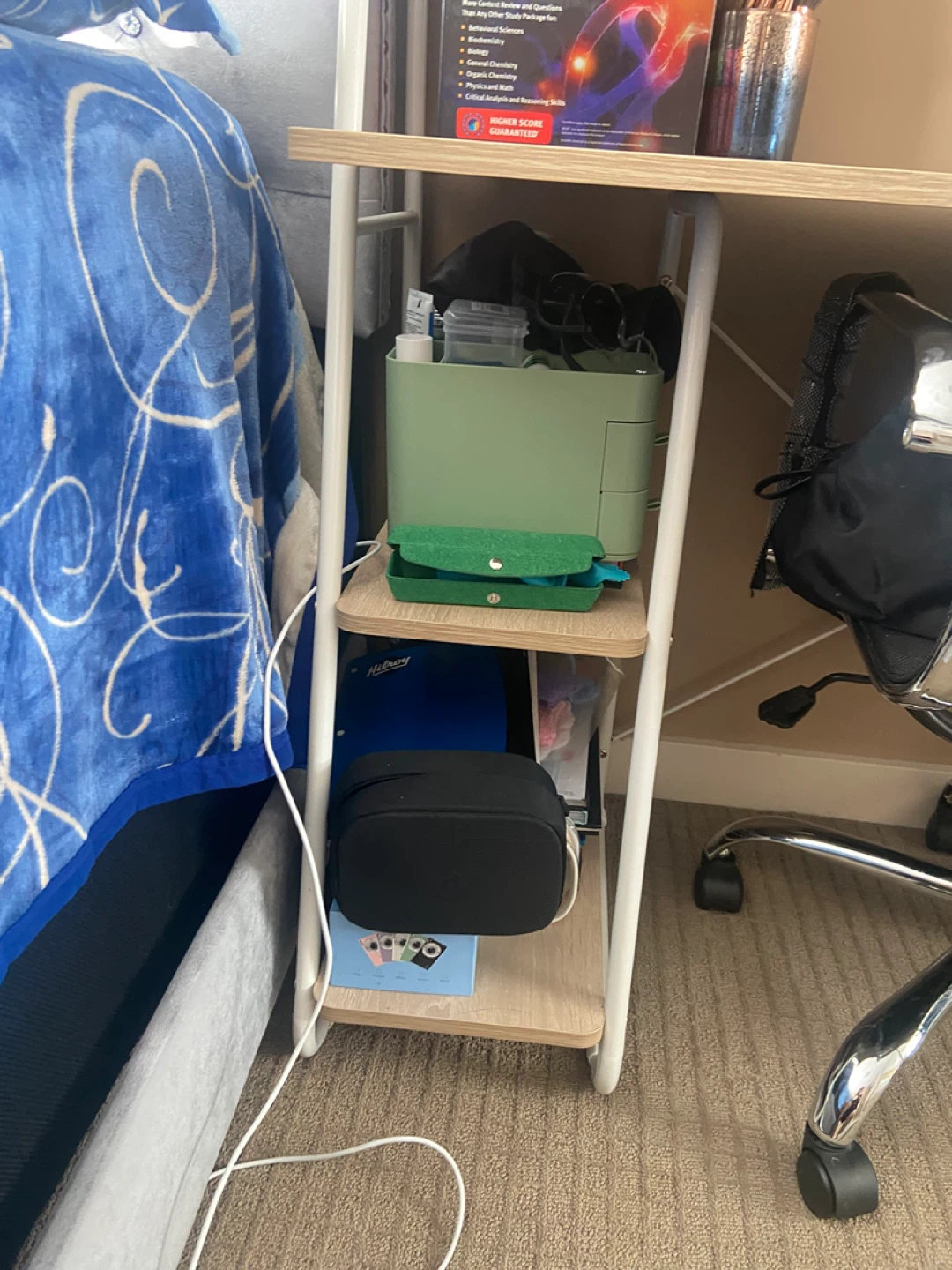 Light Wood Desk with Storage Shelves - photo 2
