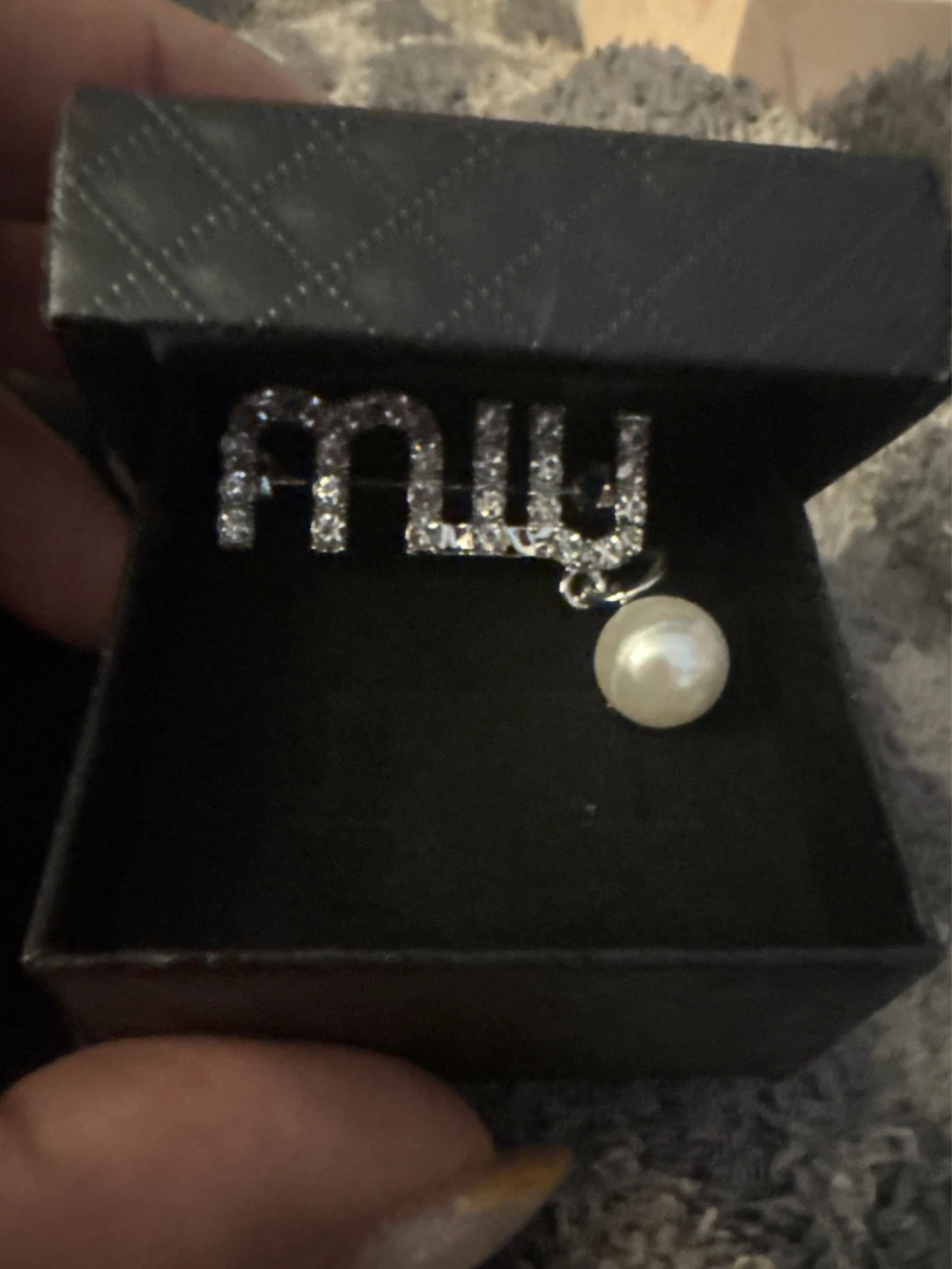 🌱 New Miu Miu Crystal Brooch with Pearl - photo 3