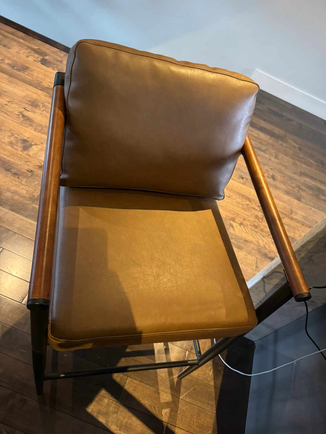 Two Brown Faux Leather Bar Stool Set- New - photo 4