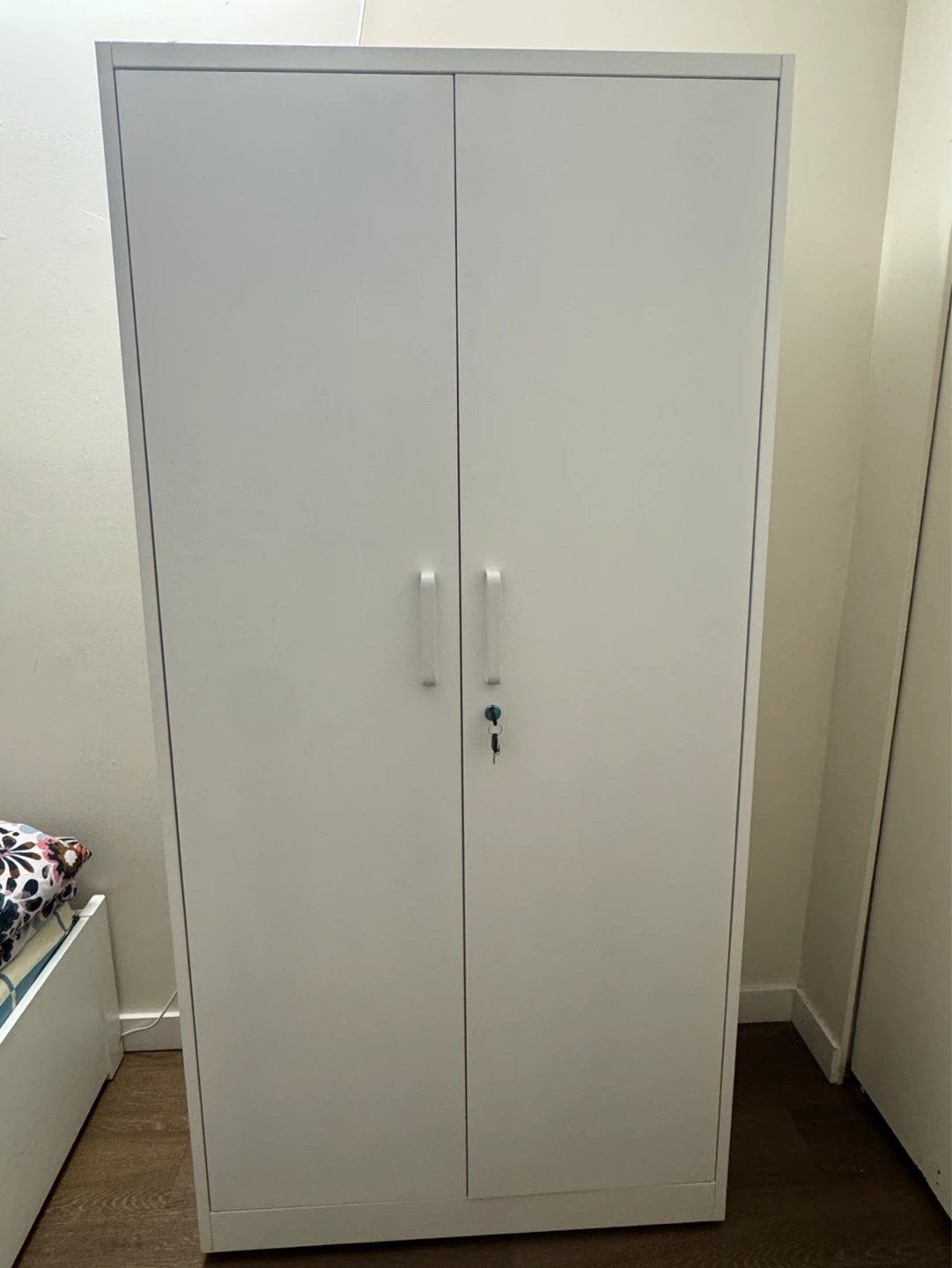 Wayfair 36" Wide Metal Wardrobe Cabinet with Lock - White