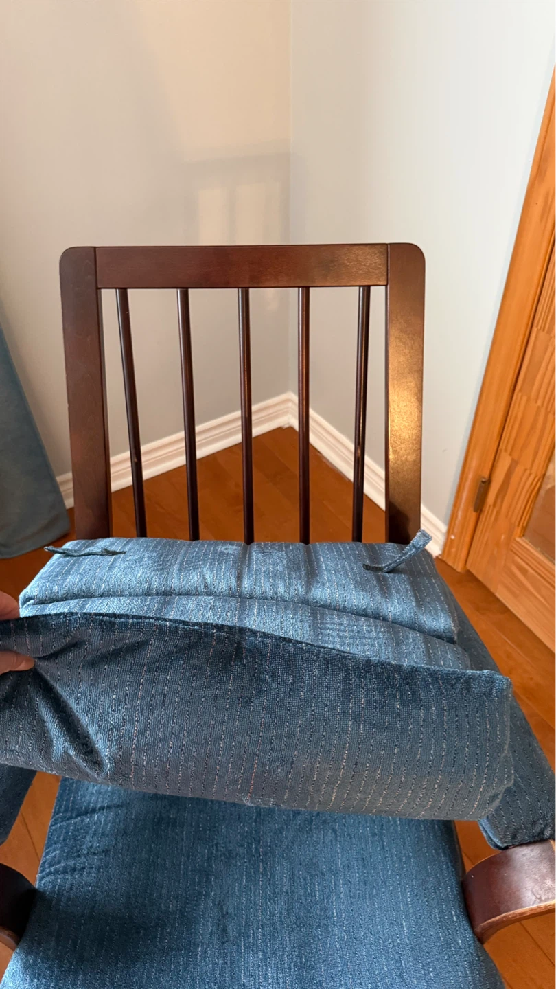 Blue Glider Rocking Chair with Wooden Frame - photo 4