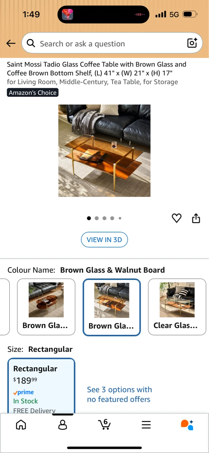 Glass and Wood Coffee Table with Shelf in Between - photo 4