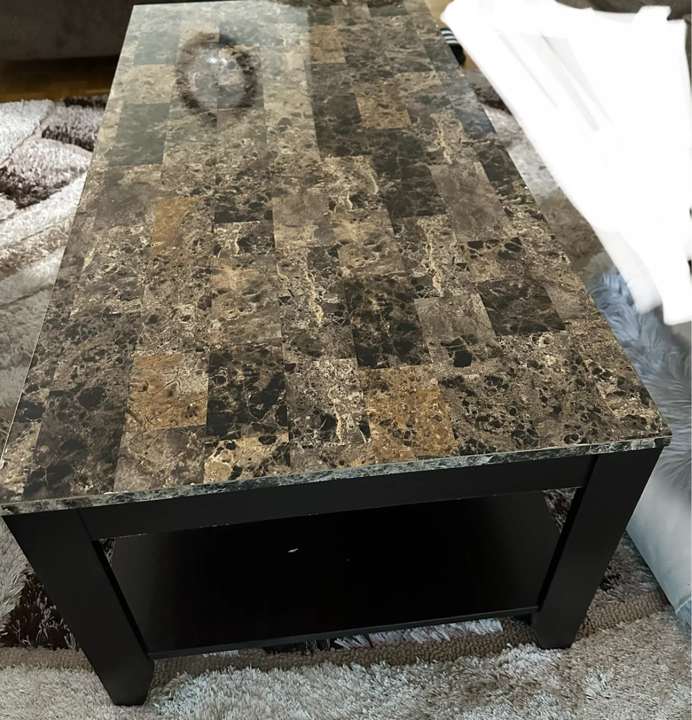 Marble Top Coffee Table with Shelf 3 pieces - photo 2