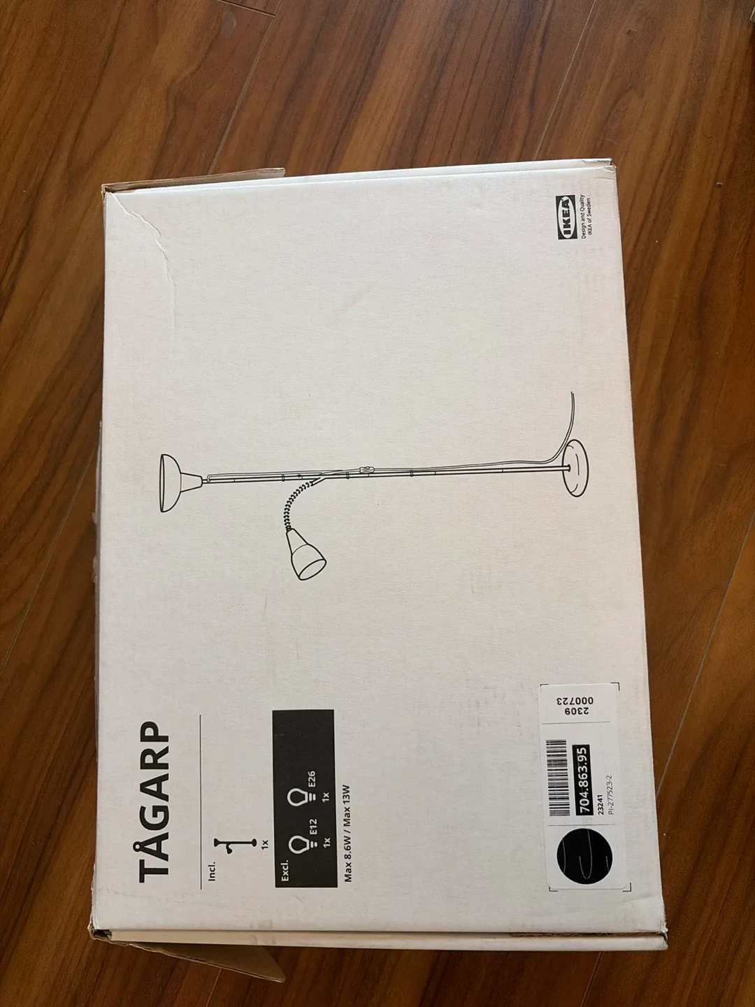 IKEA TAGARP Floor Lamp Black – Brand New (Unassembled)