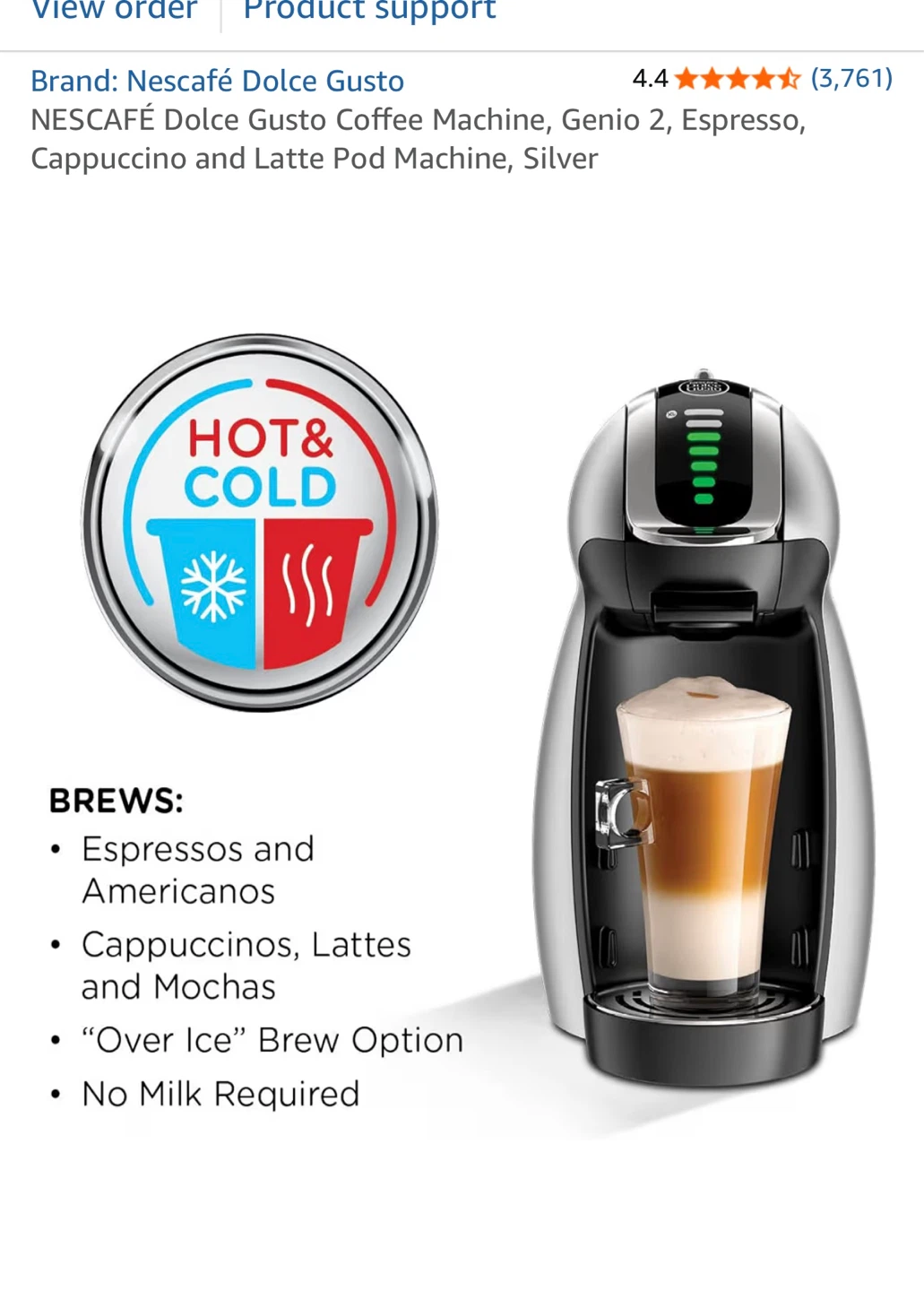 Nescafé Dolce Gusto Genio 2 Coffee Machine - Silver - photo 2
