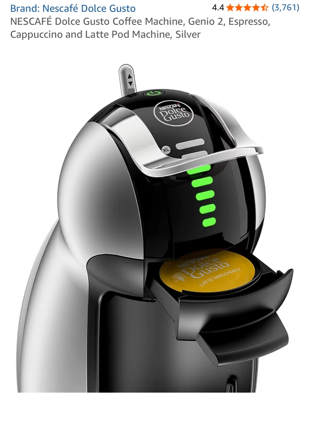 Nescafé Dolce Gusto Genio 2 Coffee Machine - Silver - photo 5