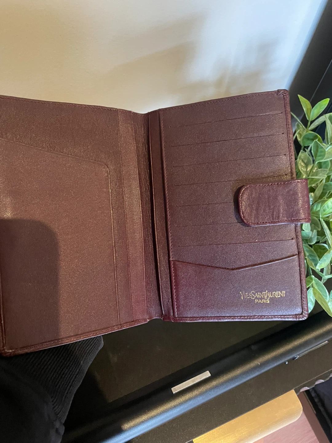 Yves Saint Laurent Burgundy Leather Organizer - photo 2