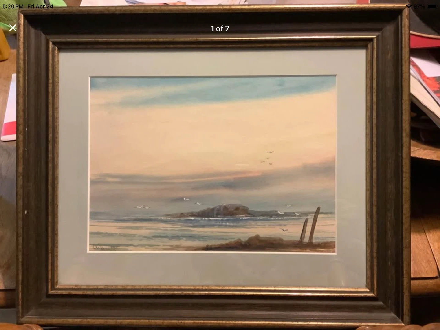 1880 Orig Watercolour Ptg “Channel Rocks” Abraham Hulk Jr 🐞