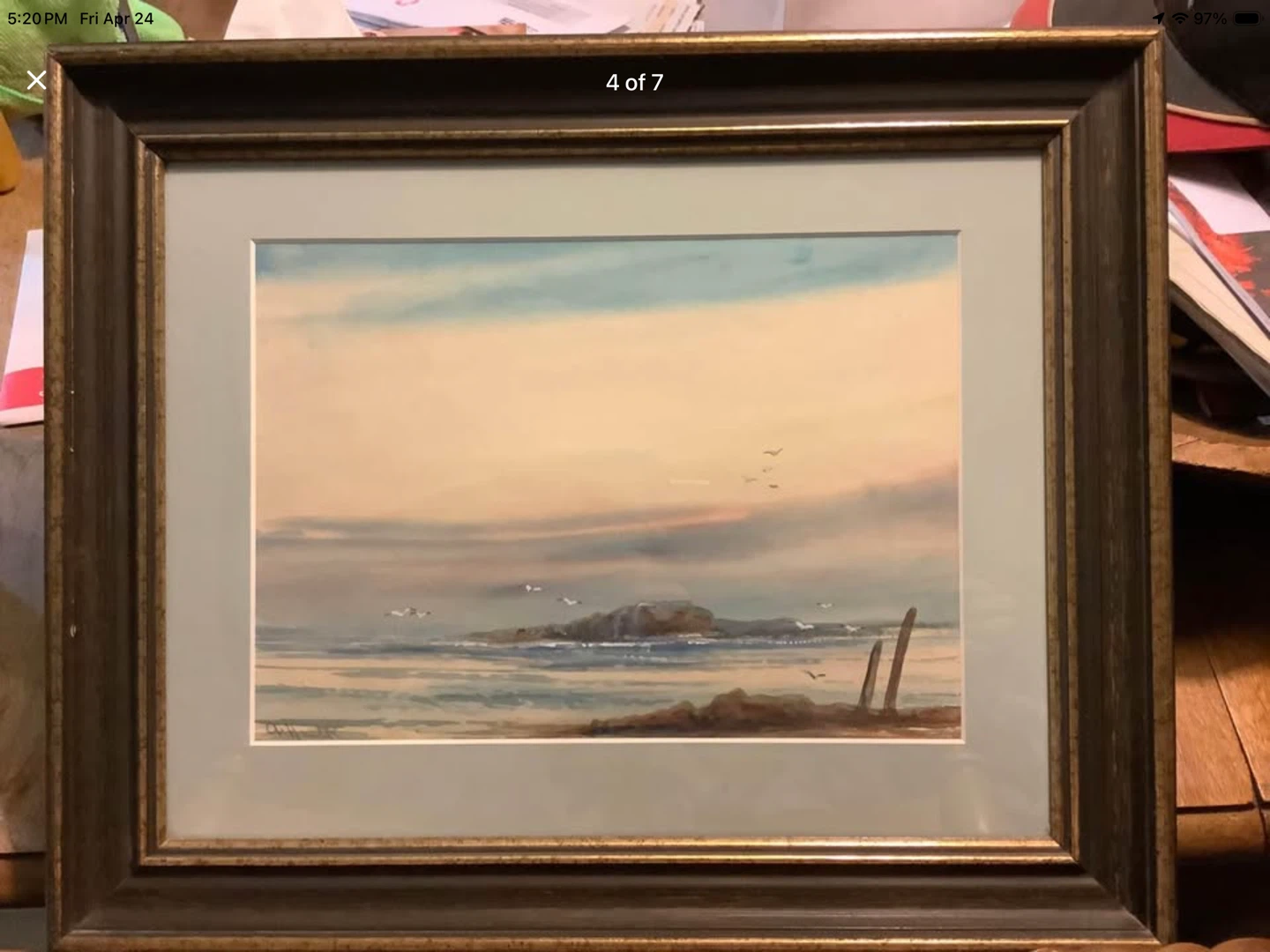 1880 Orig Watercolour Ptg “Channel Rocks” Abraham Hulk Jr 🐞 - photo 4