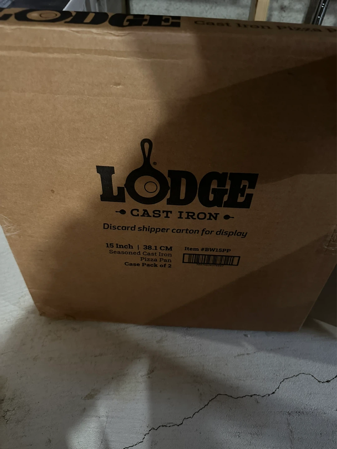 Lodge 15 Inch Seasoned Cast Iron Pizza Pan - Case of 2
