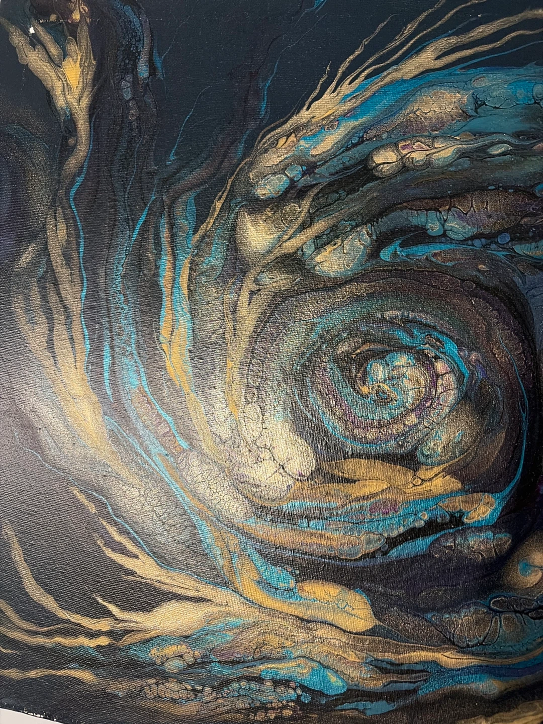 Golden Vortex – Original Abstract Acrylic Painting - photo 5