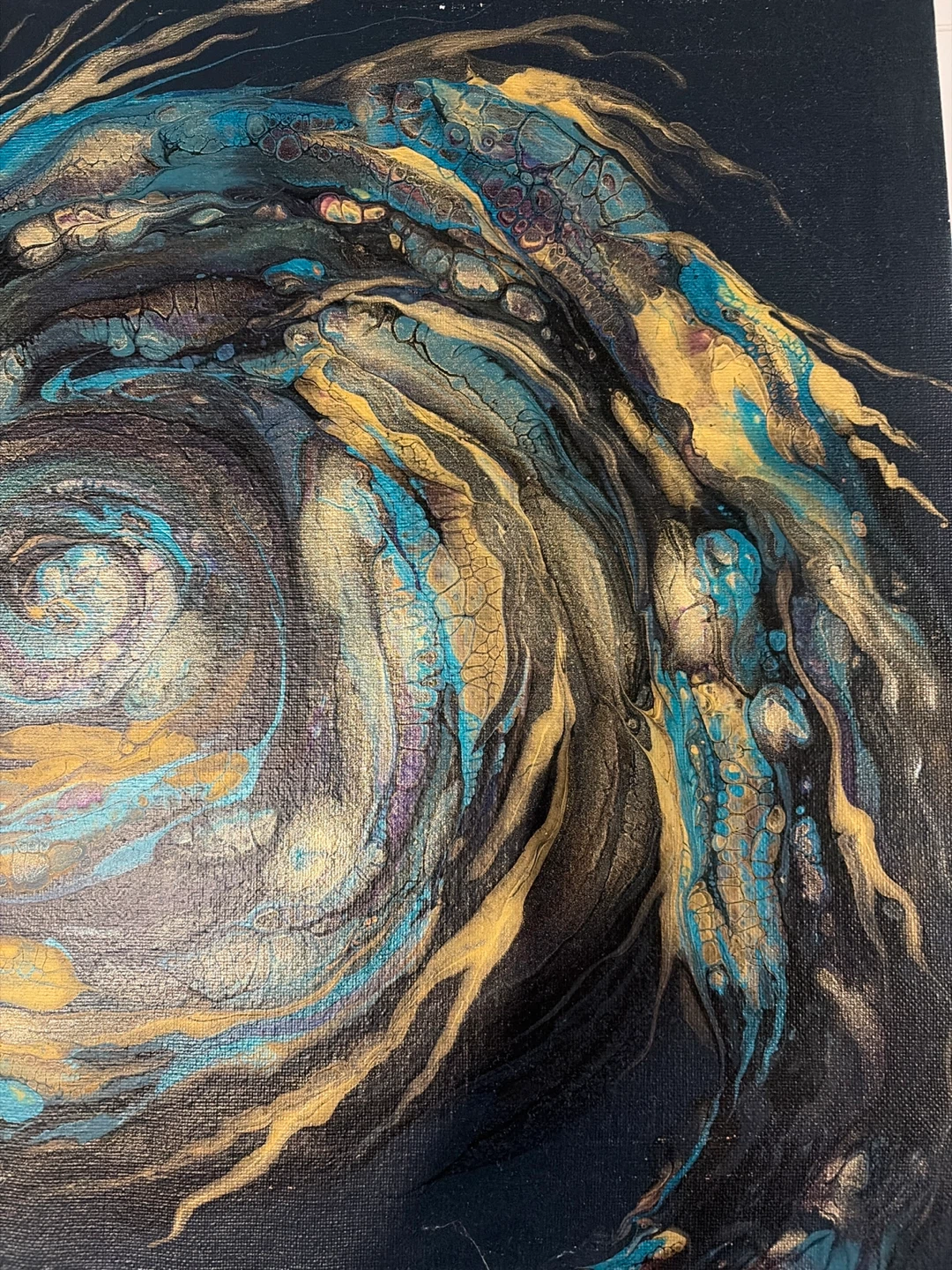 Golden Vortex – Original Abstract Acrylic Painting - photo 4