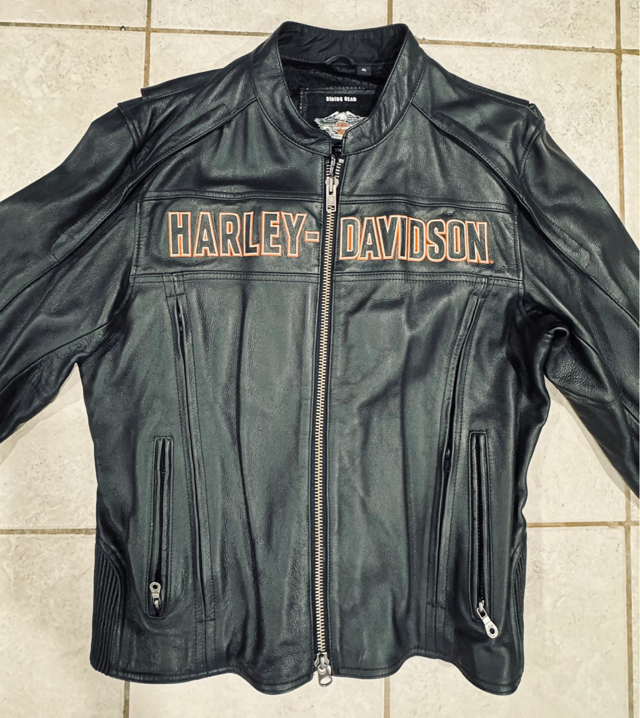 Harley-Davidson Black Leather Motorcycle Jacket - photo 2
