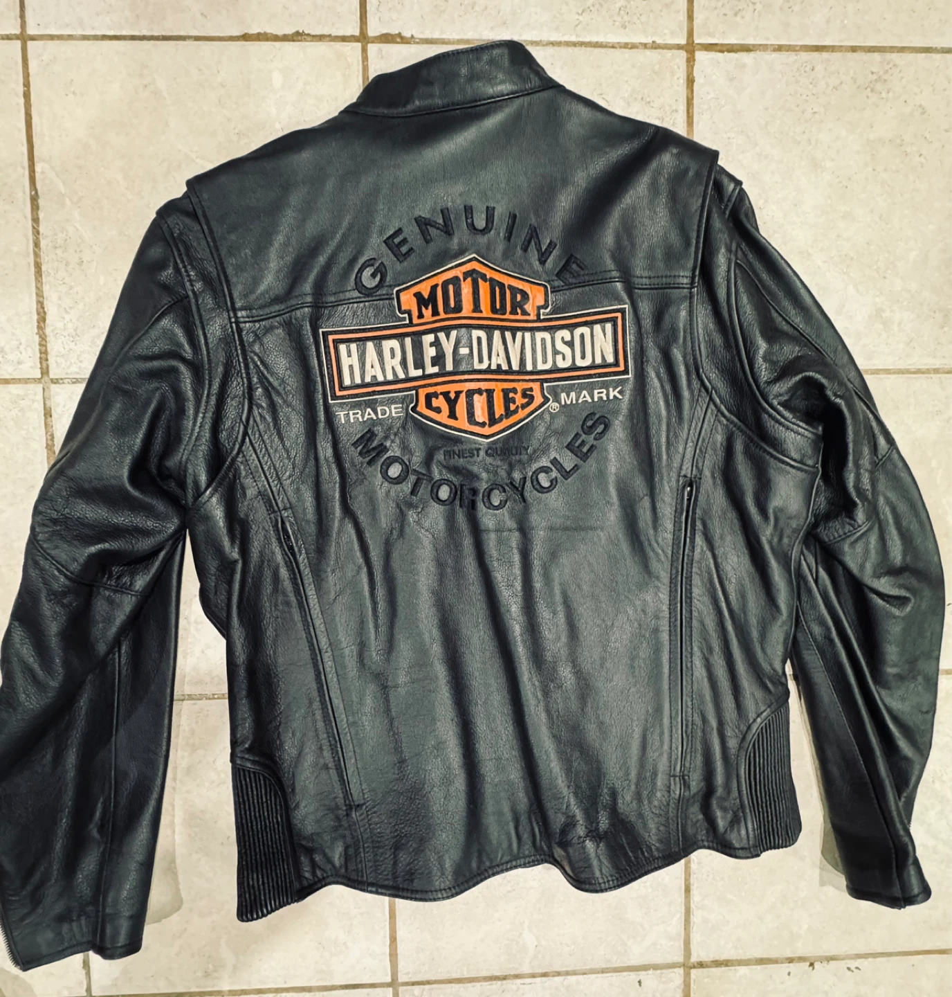 Harley-Davidson Black Leather Motorcycle Jacket - photo 3