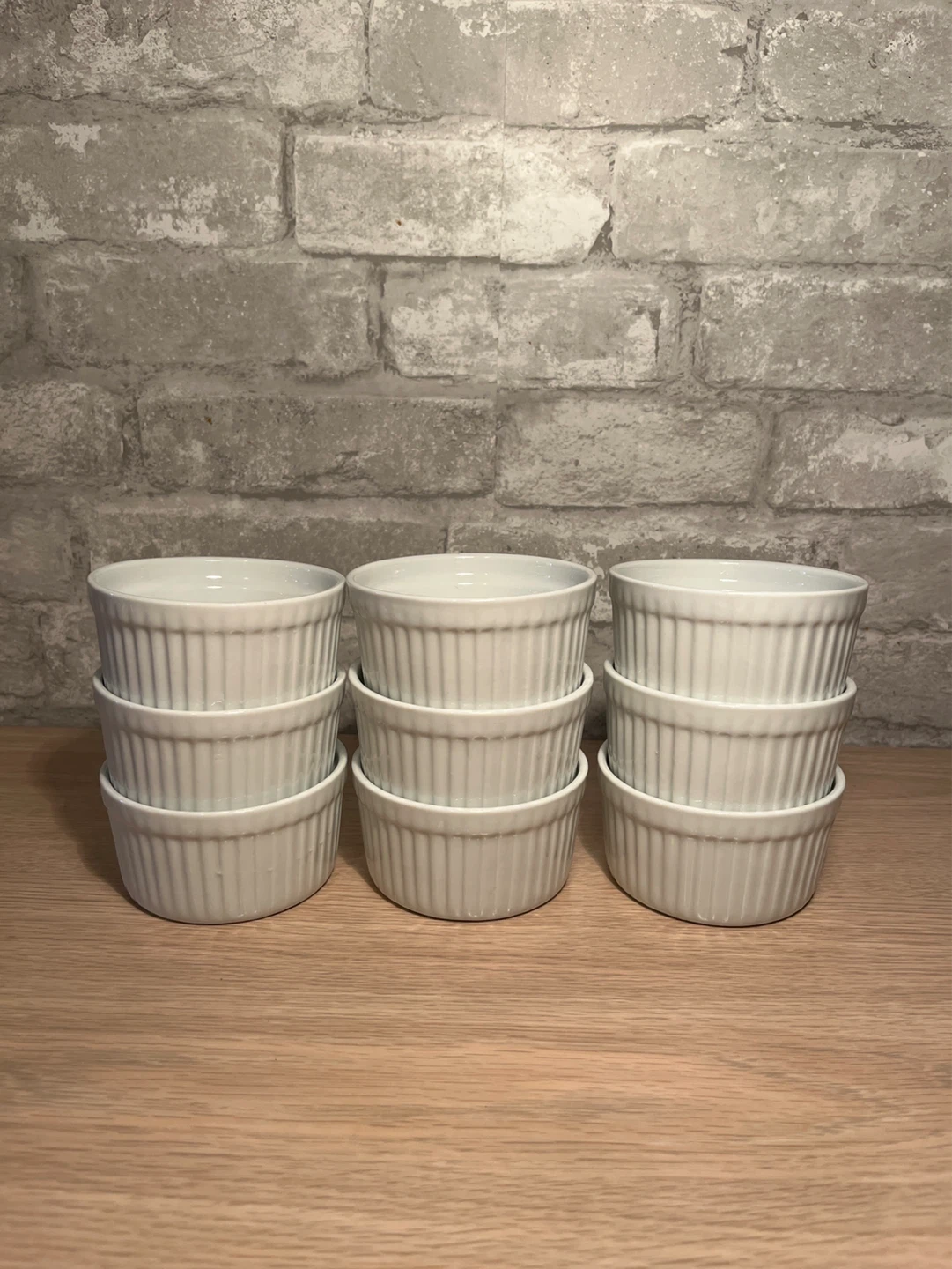 Set of 9 White “Cordon Blue” Ramekins