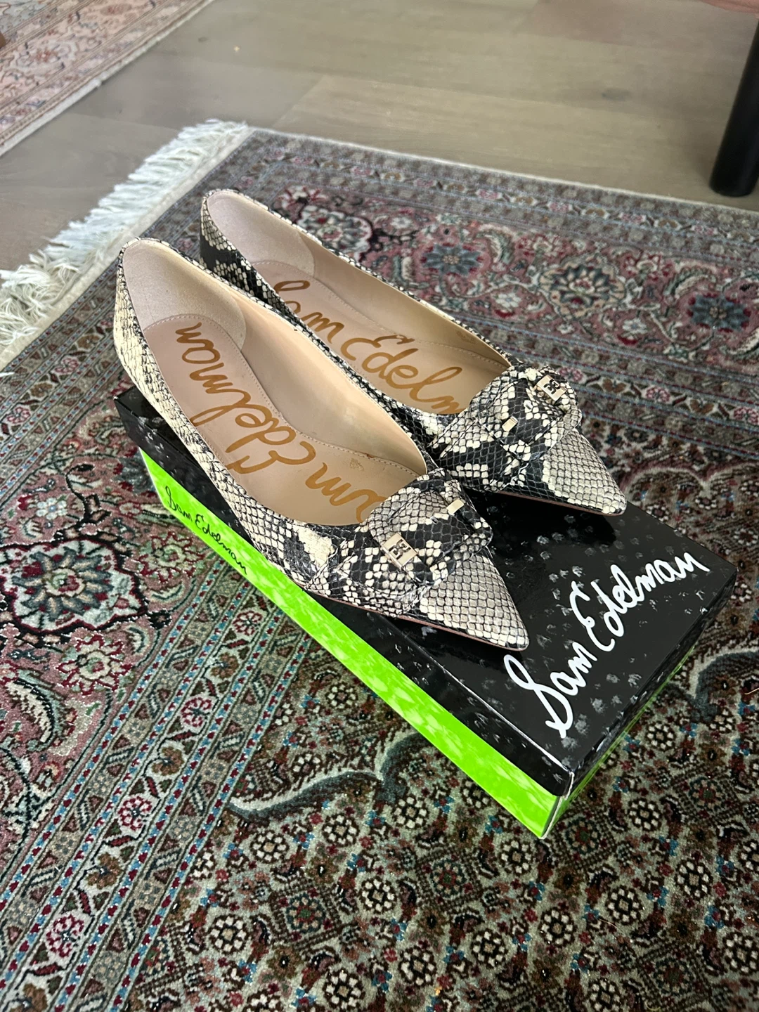 Sam Edelman Snake Print Pointed Toe Flats Size 10 - photo 4