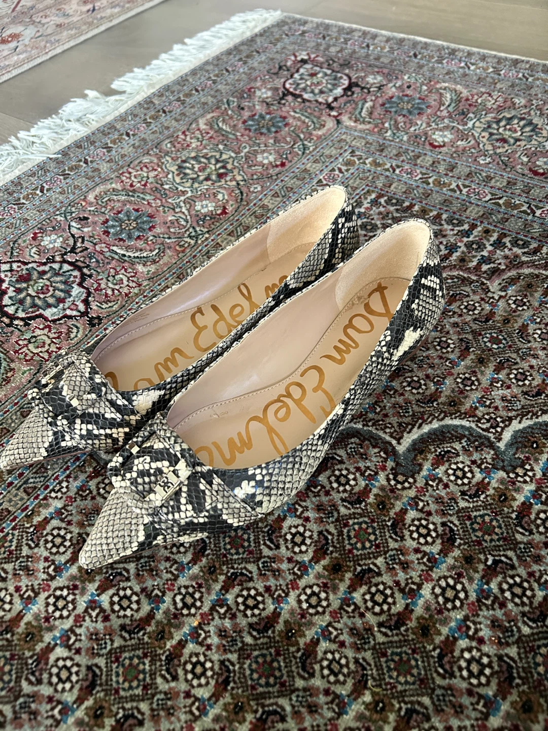 Sam Edelman Snake Print Pointed Toe Flats Size 10 - photo 2