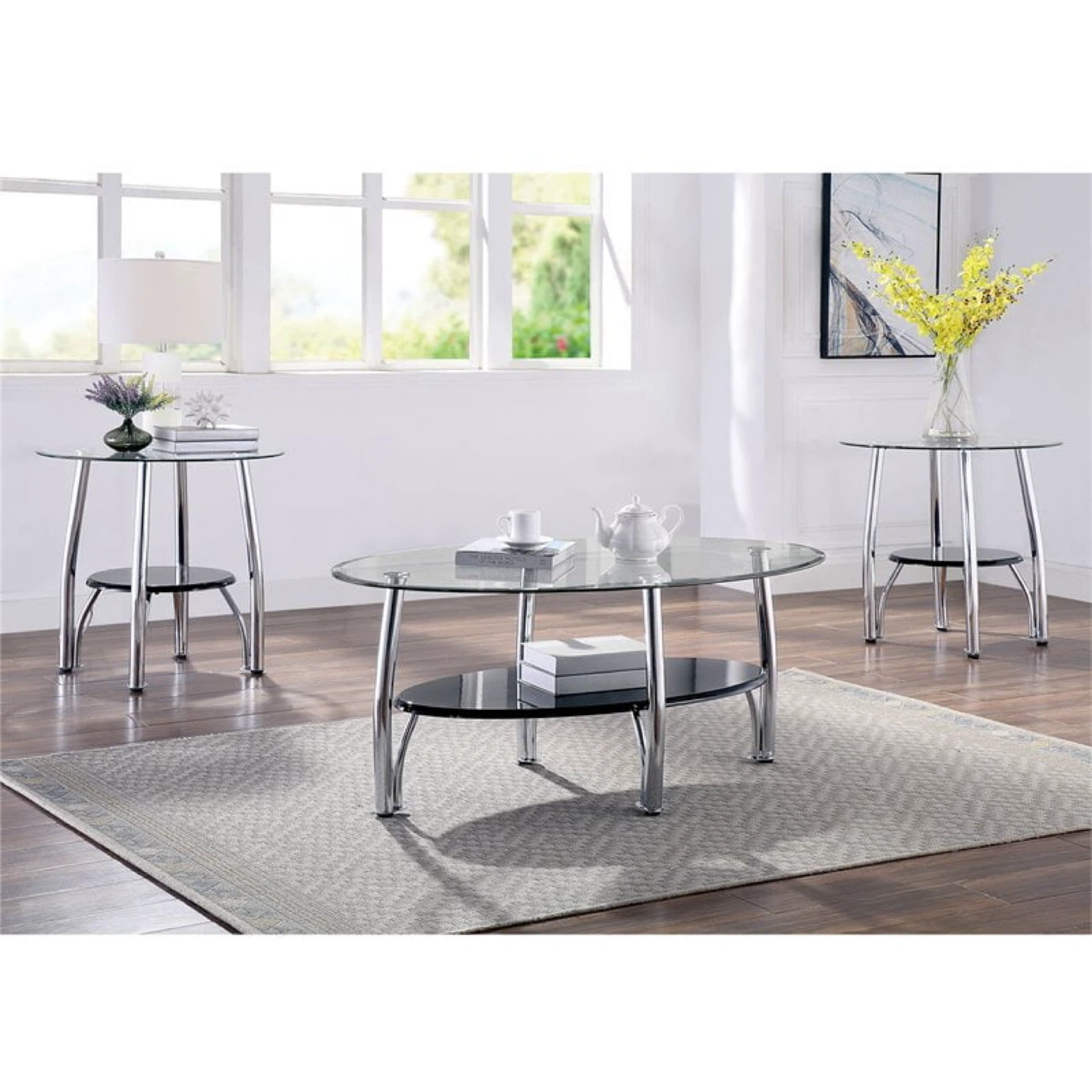 Glass Coffee Table Set