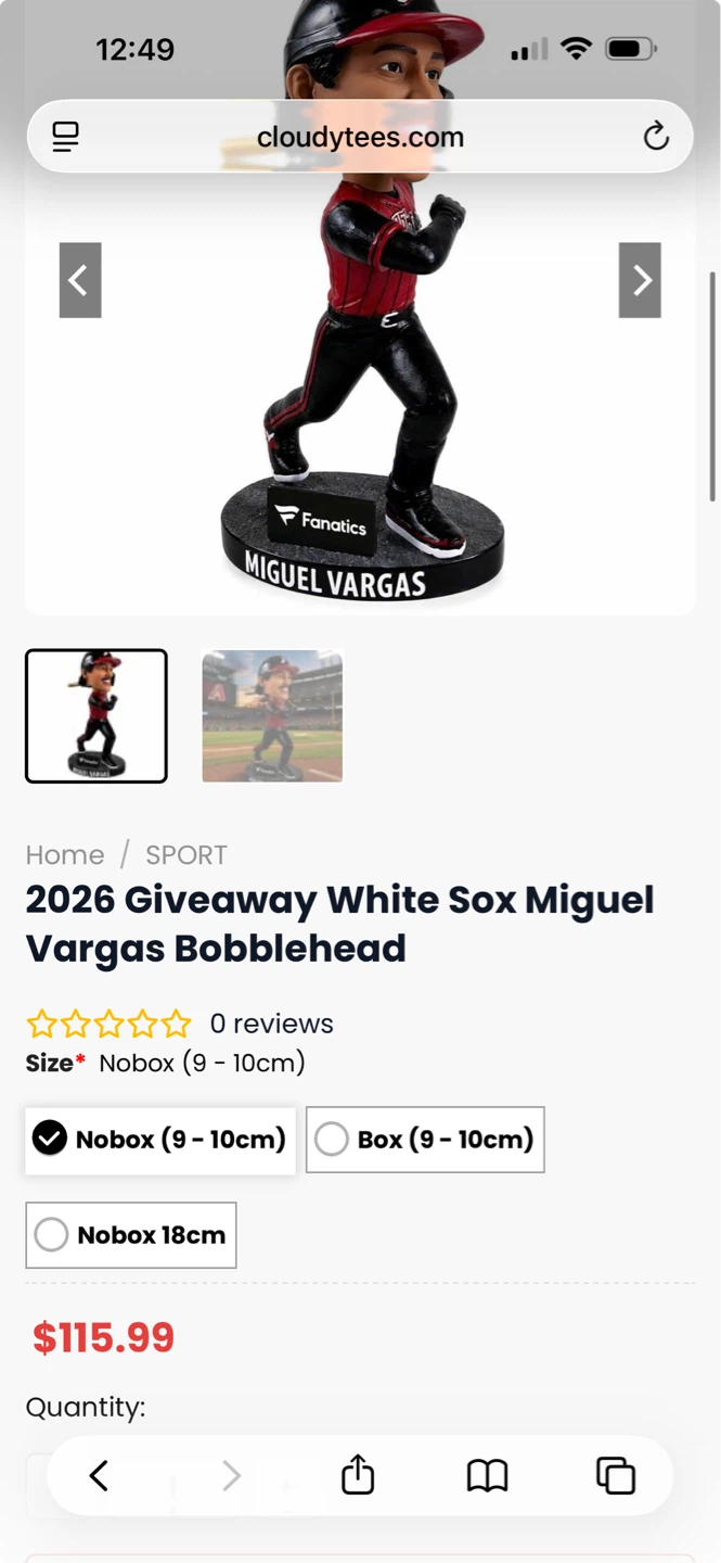 Fanatics Miguel Vargas Chicago White Sox Bobblehead