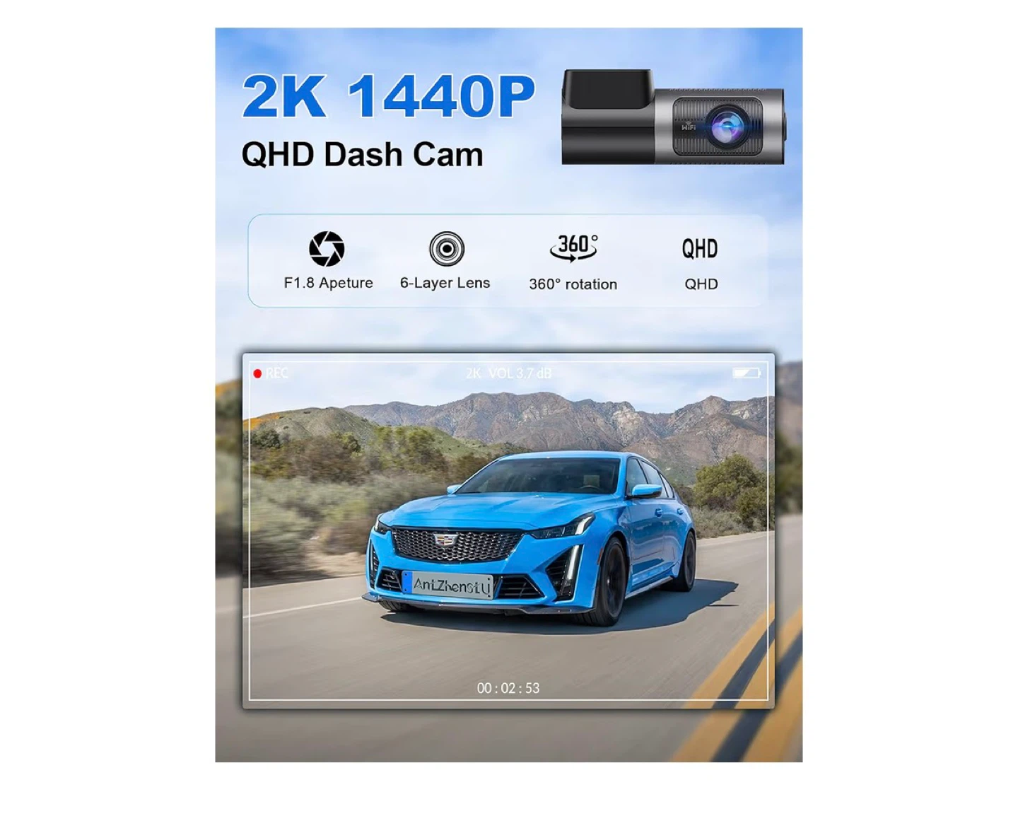 Brand New 2K 1440P QHD Dash Cam for Cars - photo 2