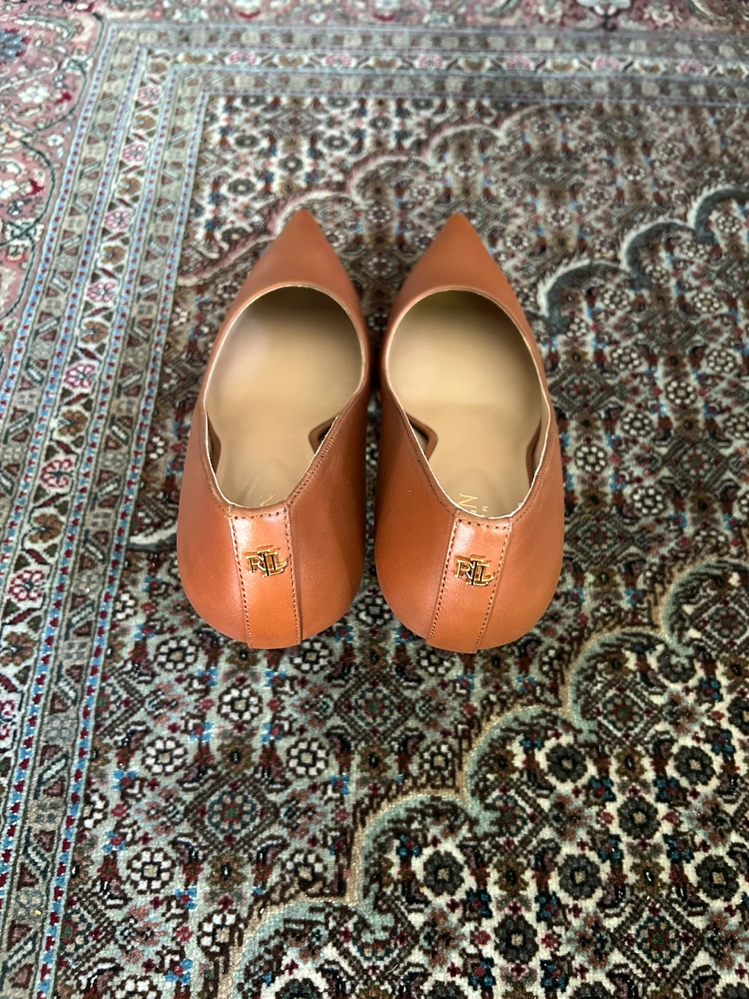 Lauren Ralph Lauren Brown Leather Pointed Toe Heels Size 10B - photo 3