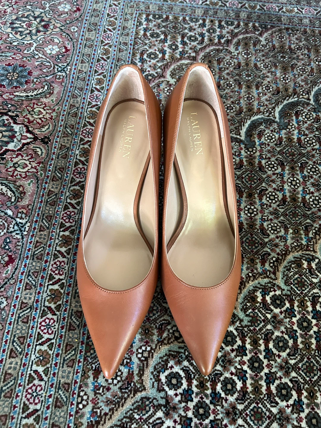 Lauren Ralph Lauren Brown Leather Pointed Toe Heels Size 10B