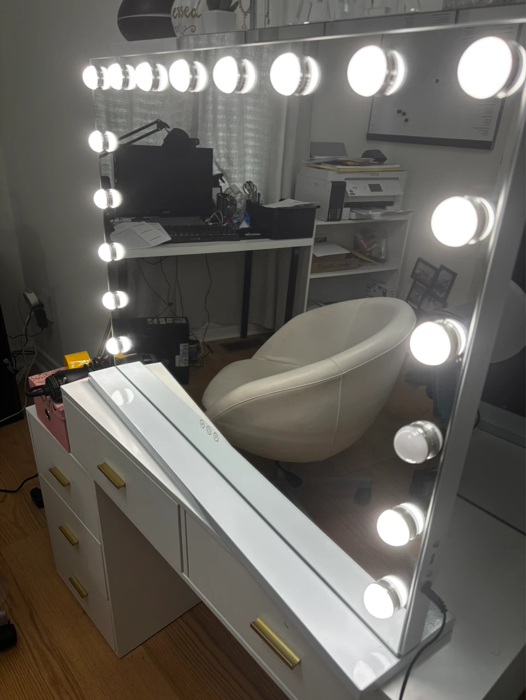 Hollywood Vanity Mirror with Lights - photo 2