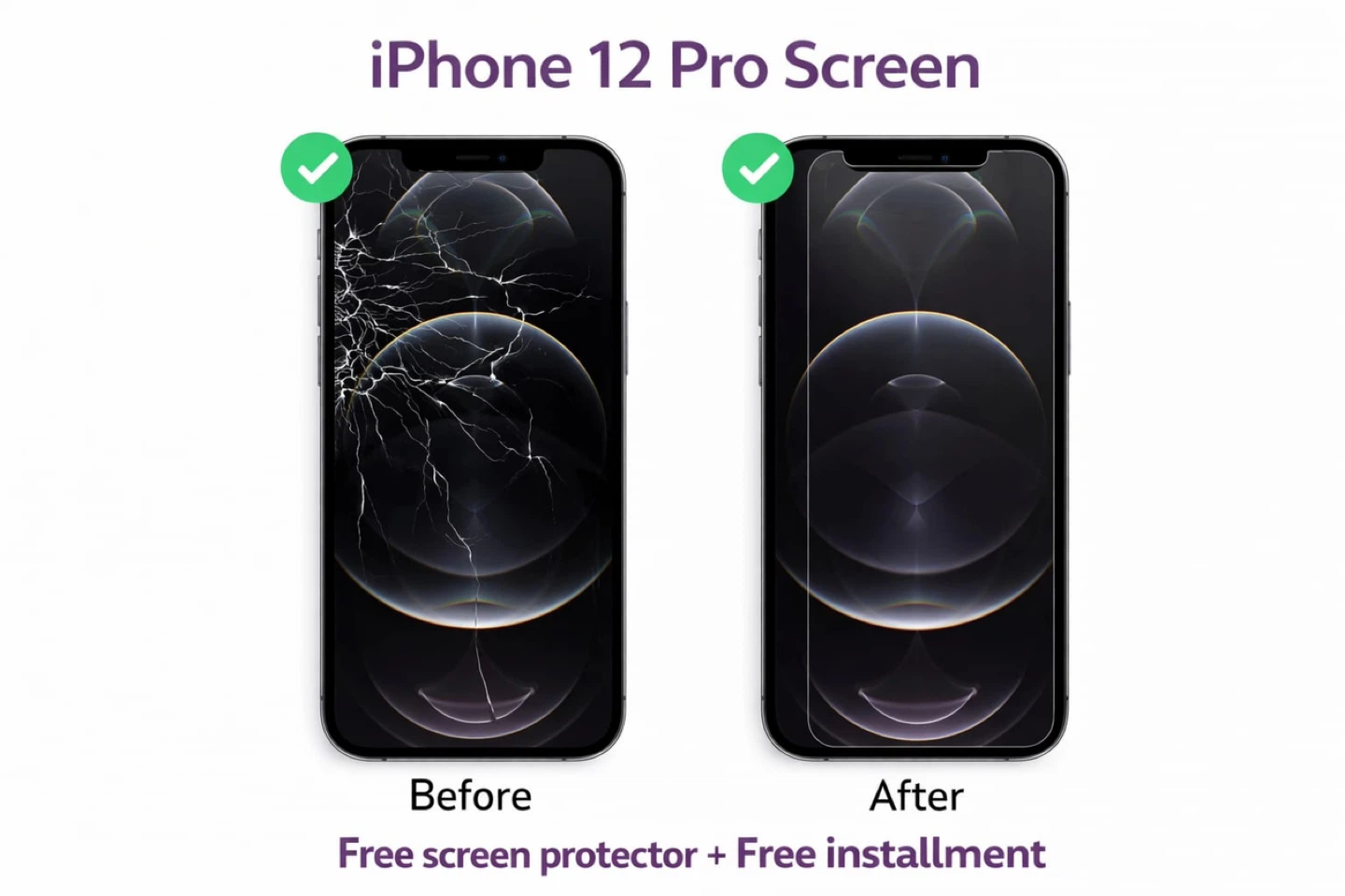 iPhone 12 Pro Brand New Screen (Premium Quality) + Installment