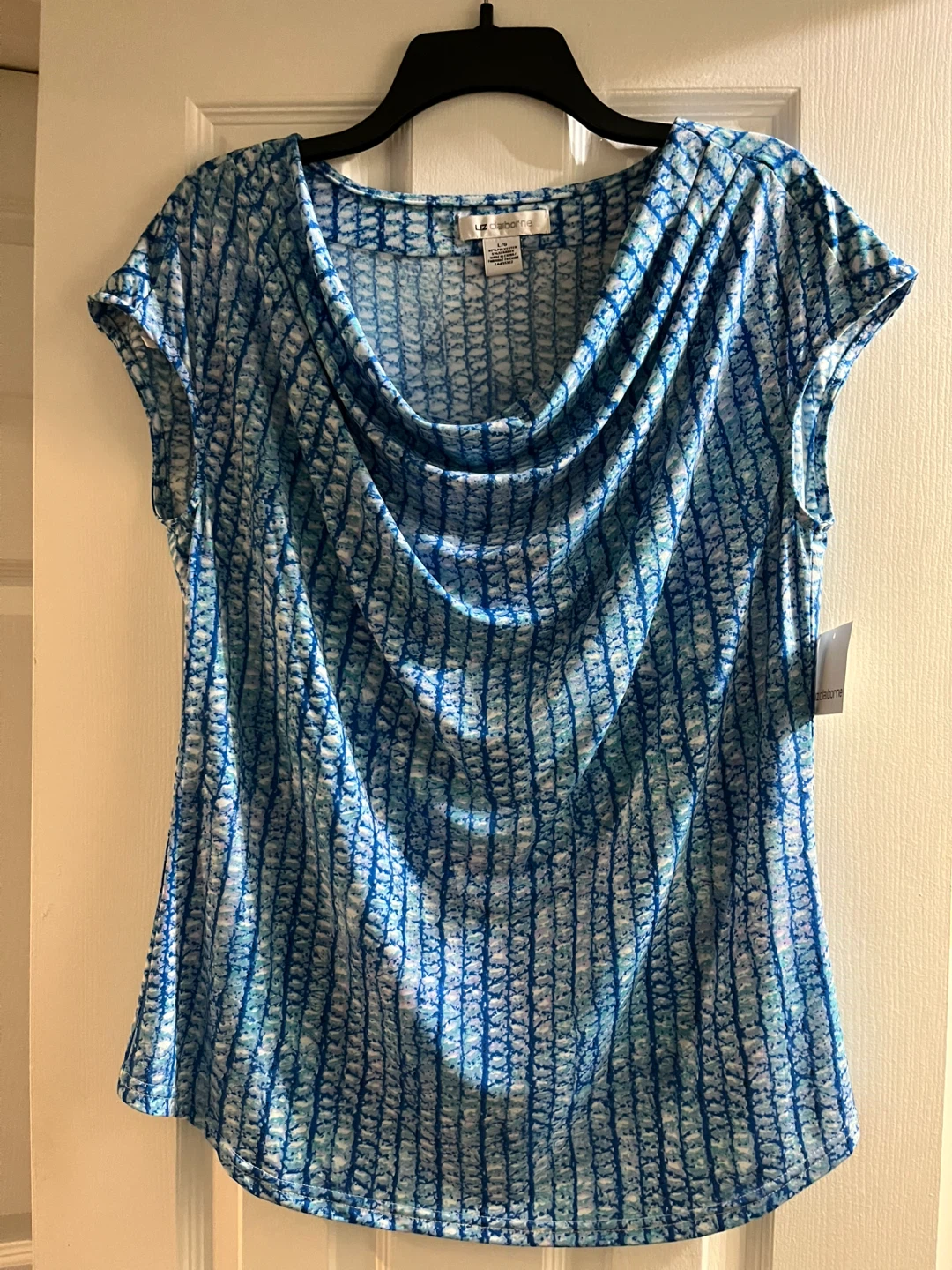 Liz Claiborne Women's Blue Print Top L/G