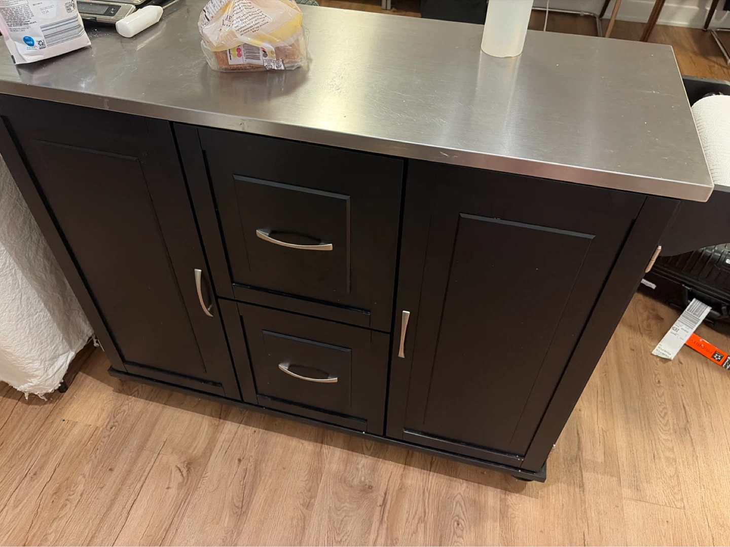 Kitchen Island Cart with Stainless Steel Top