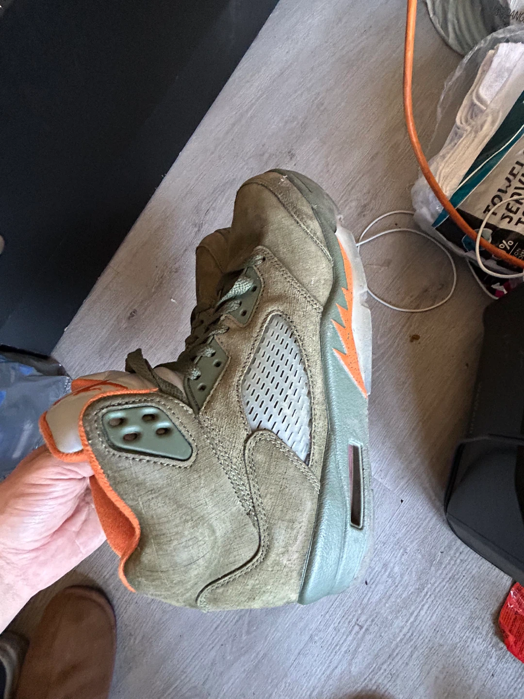 Olive Jordan 5’s